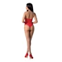 Бодистокинг с имитацией корсетной шнуровки Passion BS094 One Size, red