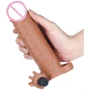 Насадка на член LoveToy Pleasure X-Tender Vibrating Penis Sleeve Add 2" Brown