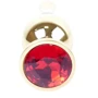 Анальная пробка с кристаллом BOSS of TOYS Boss Series - Jewellery Gold BUTT PLUG Red, BS6400064