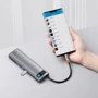 Адаптер Baseus Adapter USB-C to 3xUSB3.0+2xHDMI+USB-C+TF+SD+VGA+3.5mm+RJ45 Gray (CAHUB-CT0G) фото 7