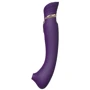 Смартвибратор 3в1 Zalo - Queen Twilight Purple, пульсирующая жемчужина и вакуум, кристалл Swarovski