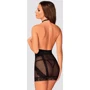 Эротическая сорочка с открытой грудью Obsessive Lacrisia black XL/2XL