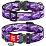 Ошейник для собак WAUDOG Nylon с QR паспортом Фиолетовый камо, XXL (4535-0003)