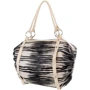 Женская сумка бочонок Laskara черно-белая (LK-10251-zebra)