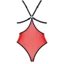 Полупрозрачное боди с кружевом Passion PEONIA BODY Red S/M