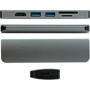 Адаптер Qitech Adapter USB-C to USB-C+2xUSB3.0+micro SD+SD+HDMI Space Gray (QT-Hub2с): Интерфейс подключения USB-C