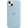 Чехол для iPhone Apple Silicone Case with MagSafe Light Blue (MWNH3) for iPhone 15 Plus: Материалы Силикон