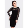 Платье FashionUp PL-1599A 42 черное повседневное до середины бедра