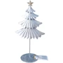 Украшение новогоднее Елка на подставке, металл, 25см, серебристый