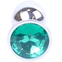 Анальная пробка Boss Series - Jewellery Silver PLUG Green S (BS6400011)