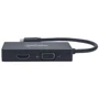 Адаптер Intracom Adapter Manhattan USB-C to HDMI+DVI-I+VGA Black: Інтерфейс підключення USB-C