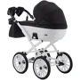 Коляска 2 в 1 Adamex Chantal Retro C6 черный с белым (623676): Возможность установки люльки есть