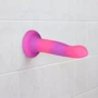 Светящийся в темноте фаллоимитатор ADDICTION - Rave - 8" Glow in the Dark Dildo - Pink Purple