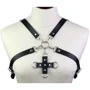 Портупея с фиксатором Women's PU Leather Chest Harness Caged Bra BLACK