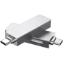 Адаптер WIWU Adapter T02 Pro USB-C to 2xUSB+USB-C Silver: Цвет серебристый