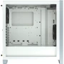 Корпус Corsair 4000D Tempered Glass White (CC-9011199-WW): Материал передней панели пластик, сталь