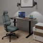 Комплект Mealux PowerDesk Lite Walnut+Leo Air Plus Grey Blue стол и стул (EVO-201 Lite Walnut/B+Y 546 KBGL) фото 3