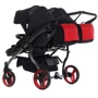 Универсальная коляска для двойни 2 в 1 Junama Diamond S-line Duo 01, черный с красным (JD-SL-DUO-01): Количество блоков 2