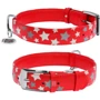 Ошейник WAUDOG Glamour с узором "Звездочка" 35 мм 46-60 см красный с QR паспортом (35883)