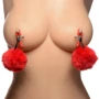 Зажимы для сосков Charmed Pom Pom Nipple Clamps Red