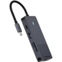 Адаптер Rapoo Adapter UCM-2004 USB-C to 2xUSB-C+2xUSB3.0+HDMI+SD+RJ45 Black