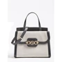 Женская сумка тоут Guess Hensely Satchel черно-белая (HWHS8113060-BML)