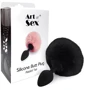 Силиконовая анальная пробка М Art of Sex - Silicone Bunny Tails Butt plug, черный