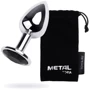 Анальная пробка с кристаллом Metal By Toyfa Silver anal plug black gem