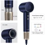 Фен Laifen Swift Premium High Speed ​​з іонізацією, 2 насадки, golden blue фото 11