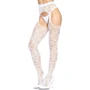 Сексуальные колготки в сетку с сердечками Leg Avenue OS White