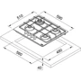 Варочная поверхность Franke FHSM 604 3G DC XS C 106.0554.391: Размеры для встраивания 550х480 мм