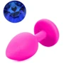 Силиконовая анальная пробка с кристаллом Silicon Pink 12 ( размер S ), SKN-SIL-PINK 12