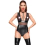 Боди Noir Handmade F183 Powerwetlook body Black, 3XL