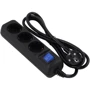 Мережевий фільтр 2E 3 розетки, 1.5 м, Black (2E-U03ESM1.5BK)