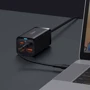 Зарядний пристрій Baseus Wall Charger GaN3 Pro 2xUSB+2xUSB-C 100W Black with USB-C cable (CCGP000101) фото 5