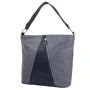 Жіноча сумка-мішок Laskara сіра (LK10203-grey-navy): Стиль Повсякденний (Casual)