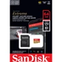 Карта памяти SanDisk 64GB microSDXC Class 10 UHS-I U3 A2 V30 Extreme + adapter (SDSQXAH-064G-GN6MA): Объем 64 ГБ