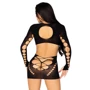 Бесшовное мини-платье Leg Avenue Long sleeve cut out mini dress One size Black