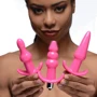 Набор анальных пробок с вибропулей Frisky Thrill Trio Pink Vibrating Plug Set