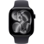 Apple Watch Series 11 GPS + Cellular 42mm Jet Black Aluminium Case with Black Sport Band - M/L (MF854)