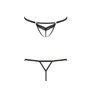 Откровенные трусики-стрепы с кружевом Passion Exclusive SOLON THONG black XXL/XXXL -