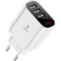 Зарядний пристрій Baseus USB Wall Charger 3xUSB 3.4A Mirror Lake Intelligent Digital Display White (CCALL-BH02) фото 16