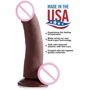 8 Inch Ultra Real Dual Layer Suction Cup Dildo - Medium Skin Tone - фаллоимитатор 18x5 см, коричневый