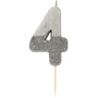 Сервировка стола Свечка-номер 4 Talking Tables Серебрянного цвета 1 шт (BDAY-CANDLE-SLV-4)