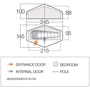 Палатка Vango Nevis 100 Pamir Green: Количество мест 1