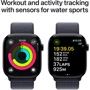 Apple Watch Series 10 42mm GPS + Cellular Jet Black Aluminium Case with Ink Sport Loop (MWX83)