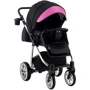 Коляска 2 в 1 Adamex Hybryd Plus Polar (Chrome) BR607 чорний (різнокольоровий люрекс) - яскраво-рожева шкіра (видавлені точка): Стать дитини Для девочек
