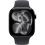 Apple Watch Series 11 GPS 42mm Jet Black Aluminium Case with Black Sport Band - M/L (MEQU4)