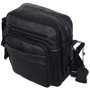 Мужская сумка через плечо Borsa Leather черная (105262-black): Застежка Молния