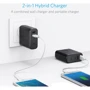 Зарядное устройство ANKER Power Bank PowerCore Fusion 3A + Power Bank 5000mAh Black (A1622311): Особенности встроенный аккумулятор (PowerBank), Быстрая зарядка